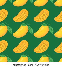 Unique and Trendy Fresh Mango Seamless Pattern. Unique and Trendy Seamless Pattern Background For Your Unique Design.
