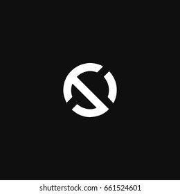 Unique trendy modern minimal circular sports brand black and white CS SC C S initial based letter icon logo.