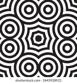 Unique trendy seamless pattern ornament, monochrome background with carvings for fabric or clothes