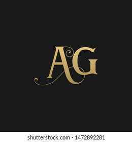 Unique trendy stylish AG initial based letter icon logo