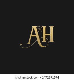 Unique trendy stylish AH initial based letter icon logo