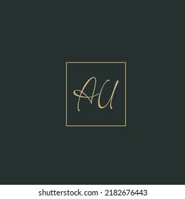 Einzigartiges trendisches stylisches AU-Logo auf der Basis eines Anfangsbuchstaben