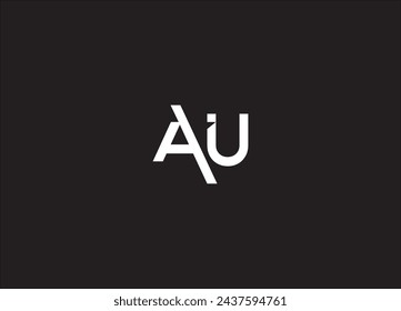 Unique trendy stylish AU initial based letter icon logo