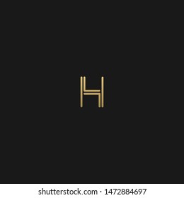 Unique trendy stylish H initial based letter icon logo