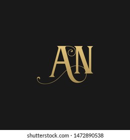 Unique trendy stylish AN initial based letter icon logo