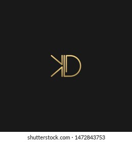Unique trendy stylish KD initial based letter icon logo