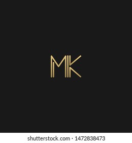 Unique Trendy Stylish Mk Initial Based Stock Vector (Royalty Free ...