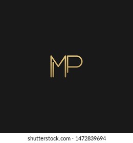 Unique trendy stylish MP initial based letter icon logo