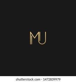 Unique trendy stylish MU initial based letter icon logo