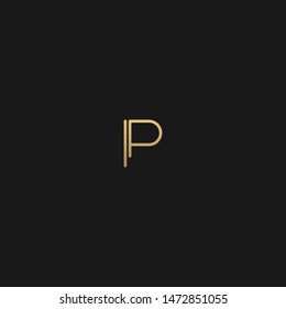 Unique trendy stylish P initial based letter icon logo