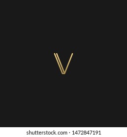 Unique trendy stylish V initial based letter icon logo