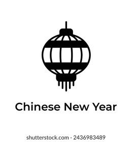 Diseño vectorial único y de moda de linterna china, icono de año nuevo chino