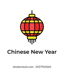 Unique and trendy vector design of chinese lantern, chinese new year icon