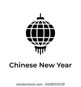 Unique and trendy vector design of chinese lantern, chinese new year icon