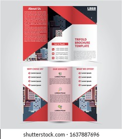 Unique Tri fold Brochure design, brochure template, creative tri-fold, trend Business abstract vector template. A4 modern trifold business layout, annual report, colorful trending flyer.