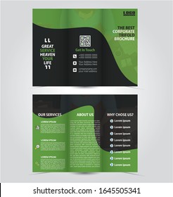 Unique Tri fold Brochure design, brochure template, creative tri-fold, trend brochure Business abstract vector template. A4 modern trifold business layout, annual report, flyer with colorful wave shapes.