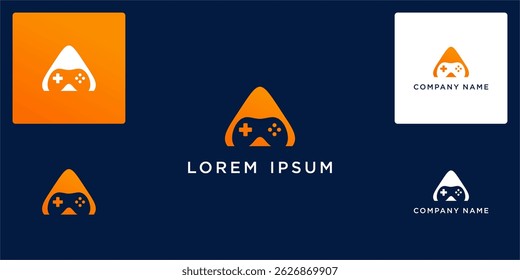 Unique triangle game logo letter A
