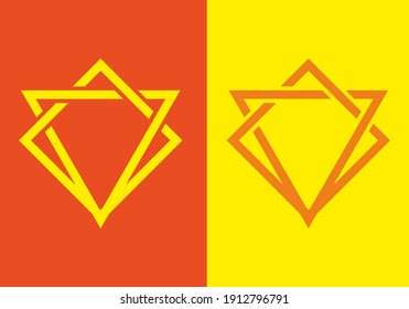Unique triangle shape yellow orange design