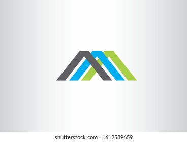 Unique triangle vector icon symbol with color style concept