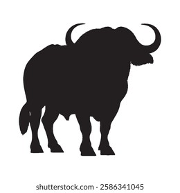 Unique Tribal Buffalo Silhouette with Artistic Touch - Buffalo Vector - Buffalo Illustration
