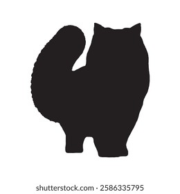 Unique Tribal Cat Silhouette with Stylish Design - Cat Vector - Cat Illustration
