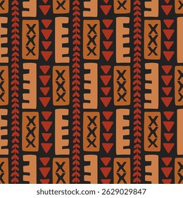 Unique tribal geometric vector seamless pattern. Ethnic textile design background, wrapping paper, fabric design print.