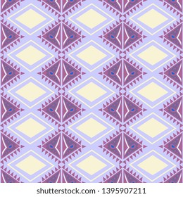 Unique tribal pattern hand drawn seamless design for fashion textile print