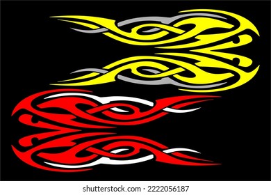 Diseño vectorial único de tatuajes tribales con una combinación de colores simple y elegante.