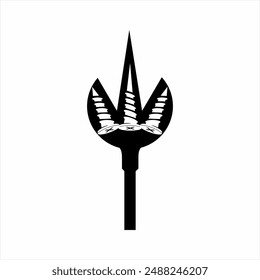 Unique trident logo design with screw element.