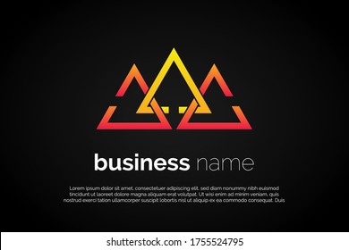 Unique triple triangle logo template For Your Company, Business, Association. Alphabet Logo Template Ready For Use, Modern Initial Logo. JAG monogram