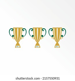 Unique trophy cup winner champion for number 123 image graphic icon logo design abstract concept vector stock. Can be used as a symbol related to tournament or prize