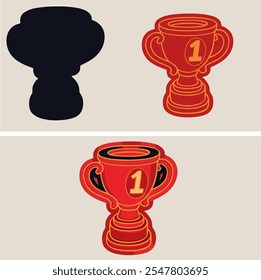 einzigartige Trophäe Illustration Design-Paket