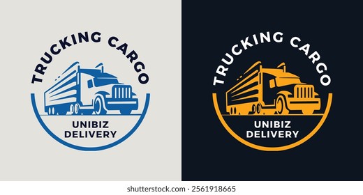 Unique trucking cargo and delivery logo vector design 