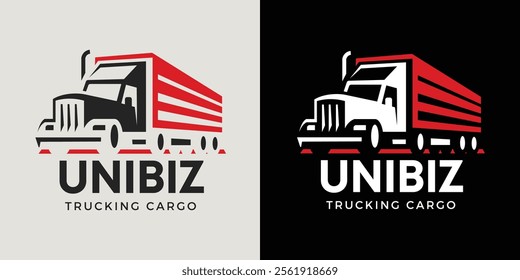 Unique trucking cargo and delivery logo vector design 