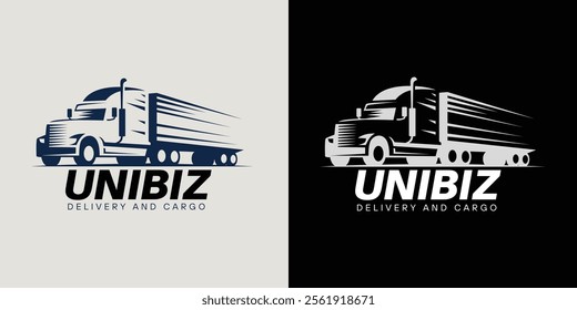 Unique trucking cargo and delivery logo vector design 