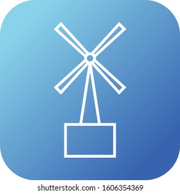 Unique Turbine Vector Line Icon