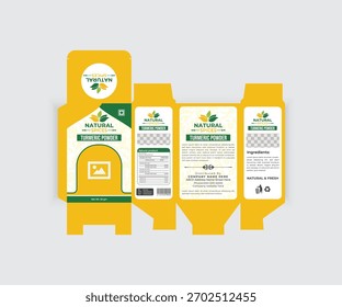 Unique turmeric box Packaging Design template