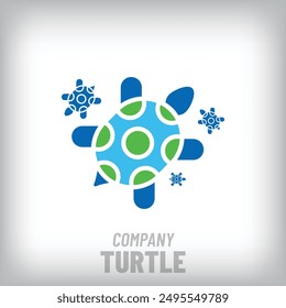 Unique turtle design logo. Creative animal, company icon template. vector