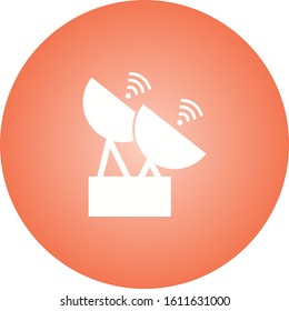 Unique Two Satellites Vector Glyph Icon