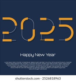 unique typograhpy of happy new year 2025