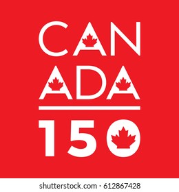 A unique typographic design celebrating Canada's 150th anniversary in vector format.