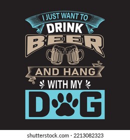 Unique Typography Beer Drink Beer T-shirt design vector