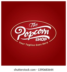 Unique Typography Label / Logo Design For Popcorn Shop