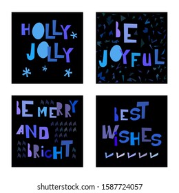 Unique typography posters or cards with greetings.  Sketch vector design. Holiday illustration.
