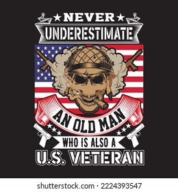 Unique U S Veteran T-shirt design Vector