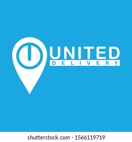 Unique U shaped icon inside location logo as delivery logotype design template for forwarding company logo