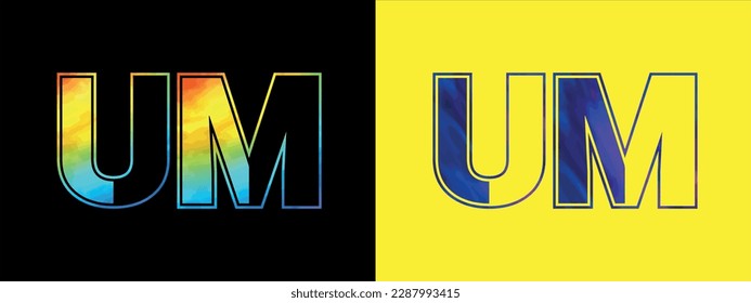 Unique UM letter logo Icon vector template. Premium stylish alphabet logo design for corporate business