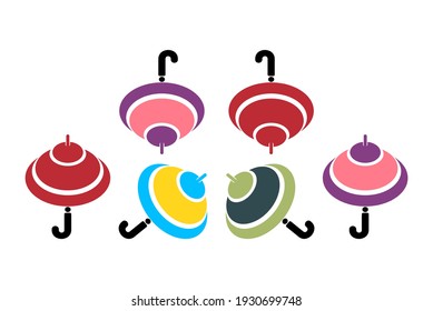 Unique umbrella logo in multiple colors