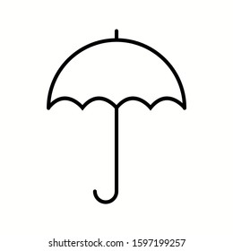 Unique Umbrella Vector Line Icon