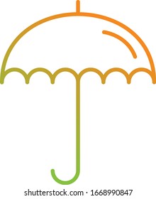 Unique Umbrella Vector Line Icon